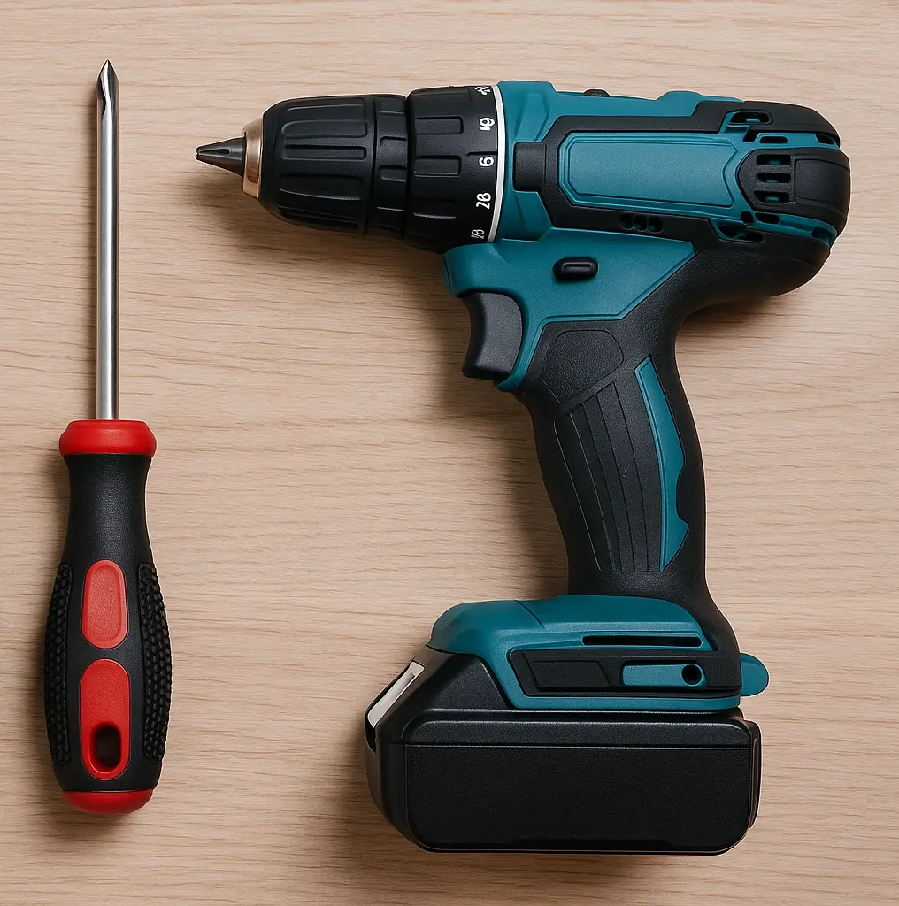 Screwdriver Collection_simple_compose_01jxgcvg1xfw98fm79d7f87ntc Schraubendreher oder Akkuschrauber