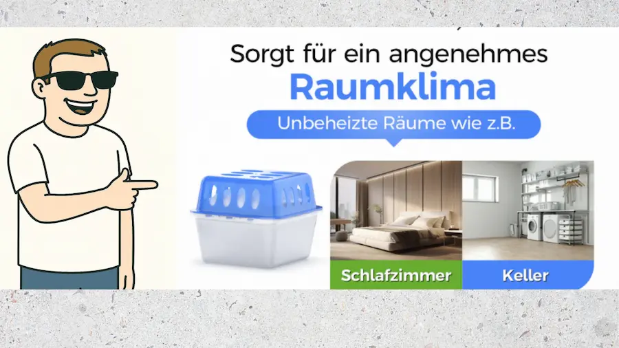 schimmel3 Das Charakterlogo der Site weist auf einen kompakten Luftentfeuchter hin